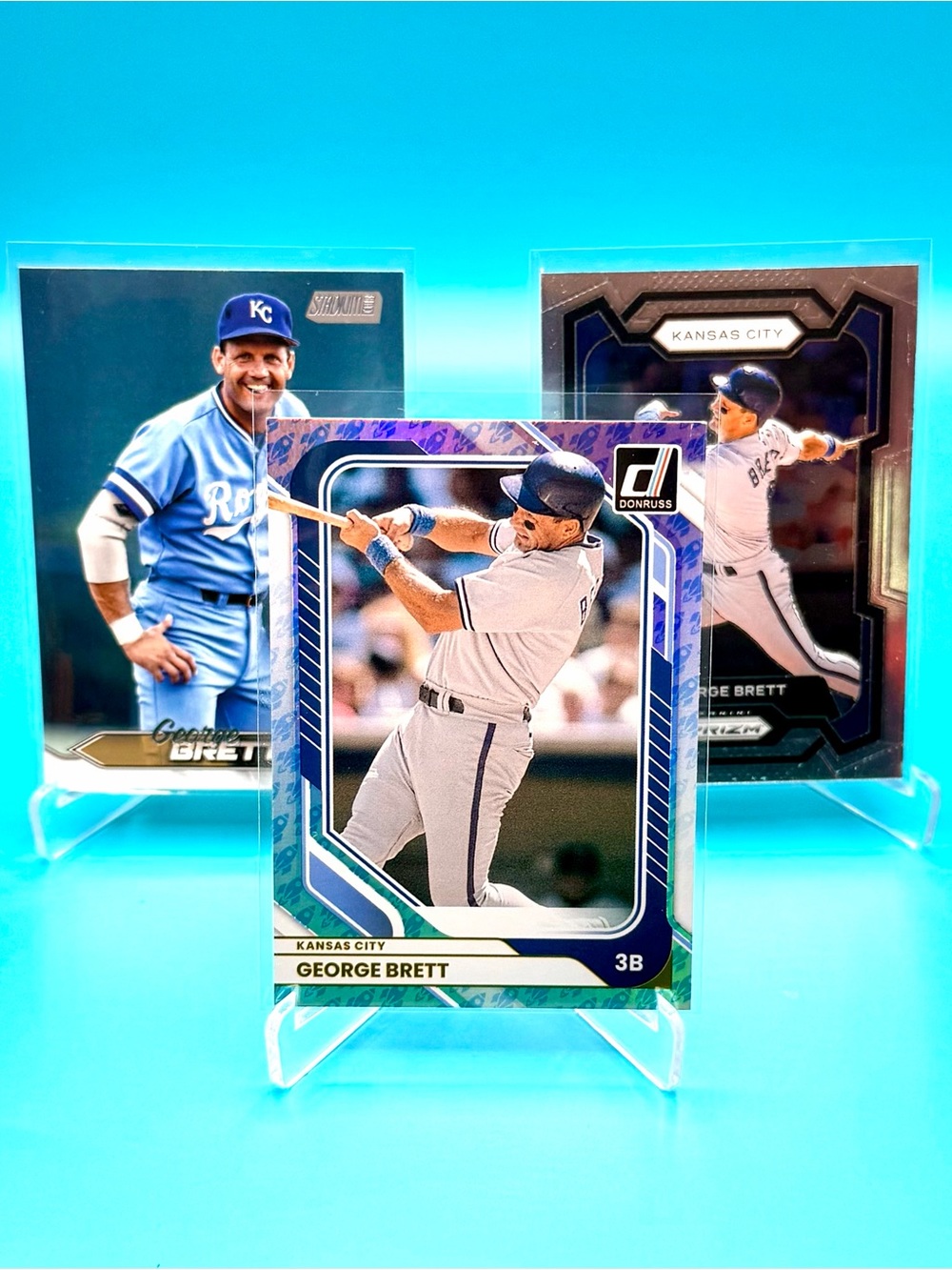 🔥George Brett Lot! Donruss Rockets Foil Refractor + Stadium Club & Prizm Insert